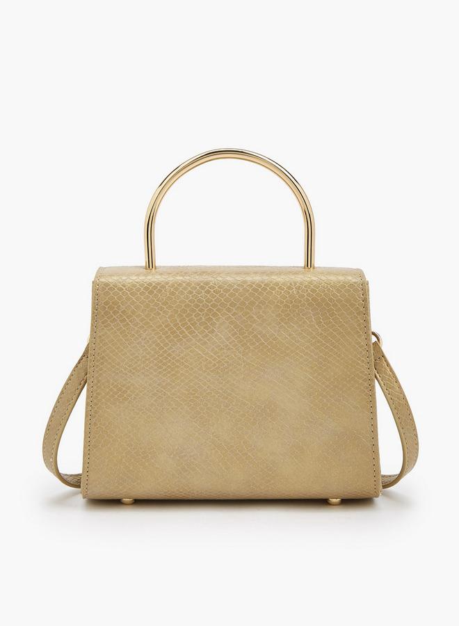 Flora Bella By Shoexpress Metallic Handbag With Crystal Buckle Ramadan Collection - Image 5